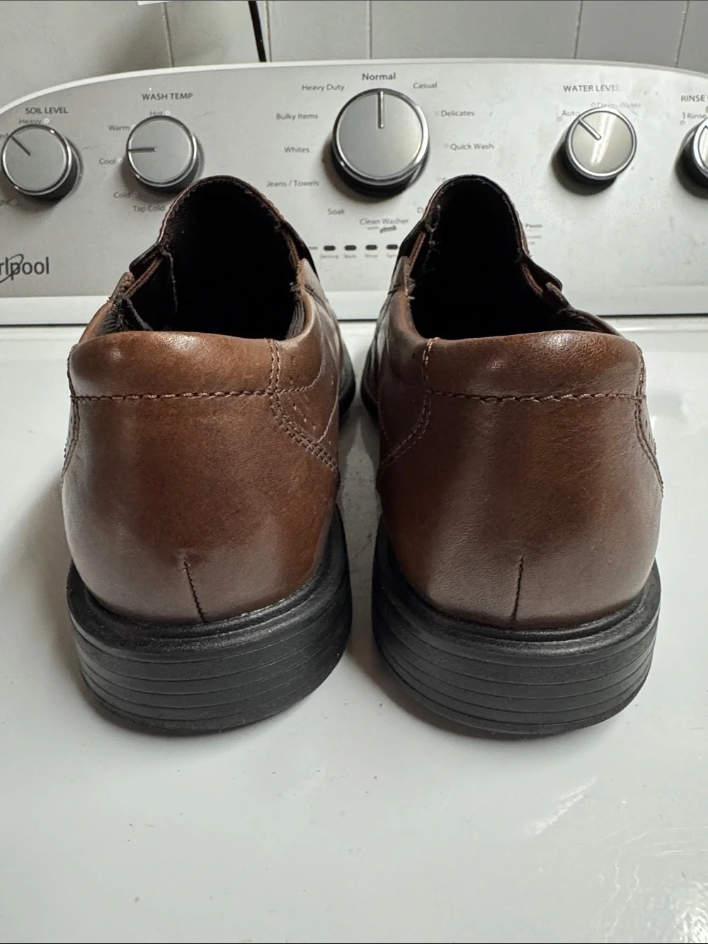 Clarks Brown Leather Slip-On Loafers
